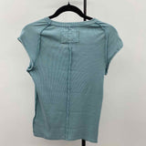 We the Free Junior's Size L Green Ribbed Short Sleeve Shirt