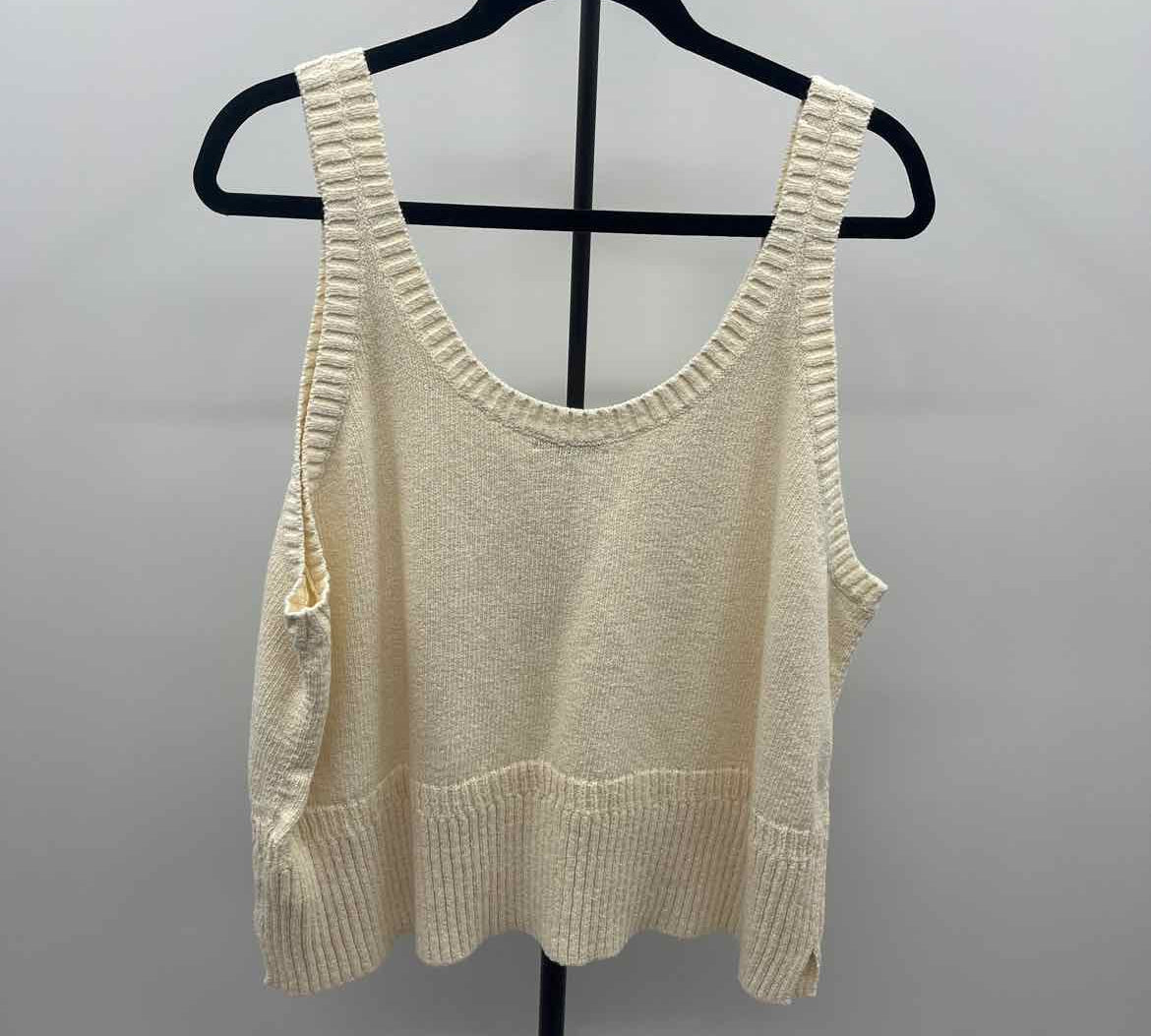 Madewell Junior's Size 3X Ivory Solid Tank
