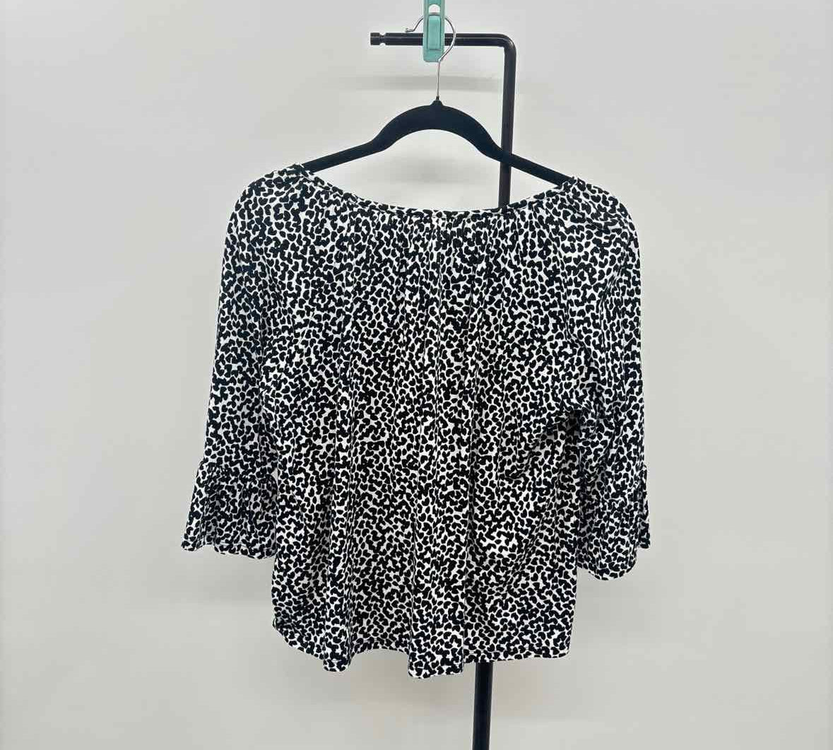 Michael Kors Women's Size M Black Spotted Long Sleeve Shirt