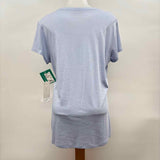 Vince Women's Size L Baby Blue Solid Short Sleeve Shirt