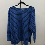 Habitat Women's Size L Blue Stripe Long Sleeve Shirt