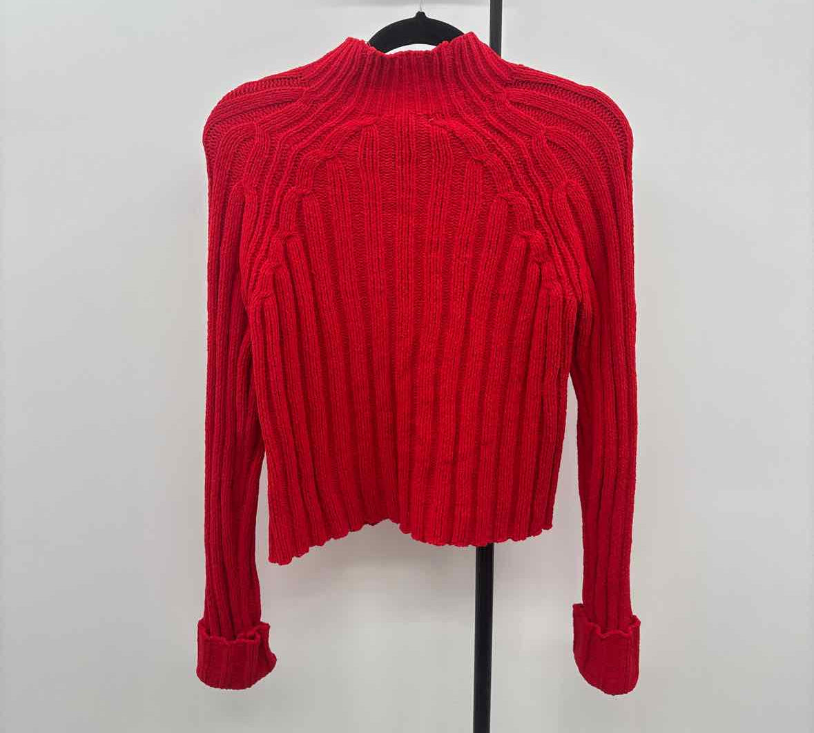 Ultra Flirt Women's Size M Red Ribbed Sweater