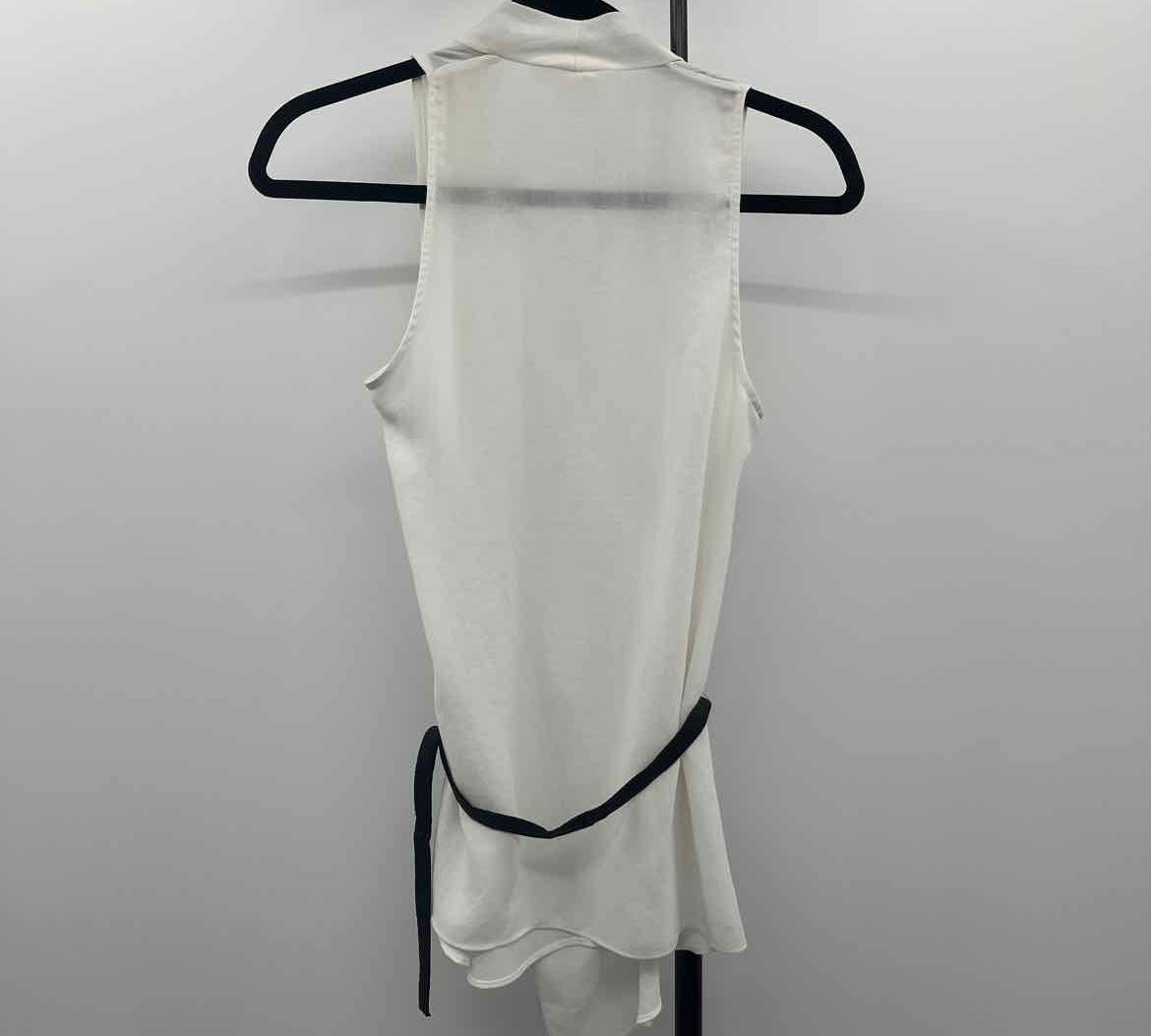 Helmut Lang Women's Size XS White Solid Sleeveless Shirt