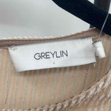 Greylin Women's Size S Ivory Ribbed Short Sleeve Shirt