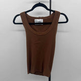 MVN the label Women's Size M Brown Ribbed Sleeveless Shirt