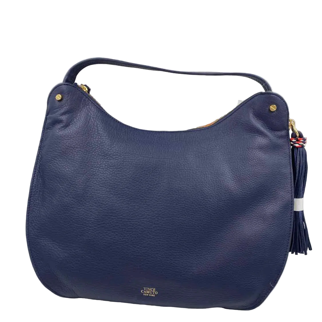 NWT VINCE CAMUTO Navy Blue Pebble Leather Shoulder HOBO Bag Purse
