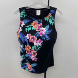 Lands End Women's Size 12DDD Black Floral Swimsuit - Separate