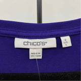 Chico's Women's Size L Purple Damask Long Sleeve Shirt