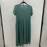 Anrabess Women's Size 10 Green Solid Dress
