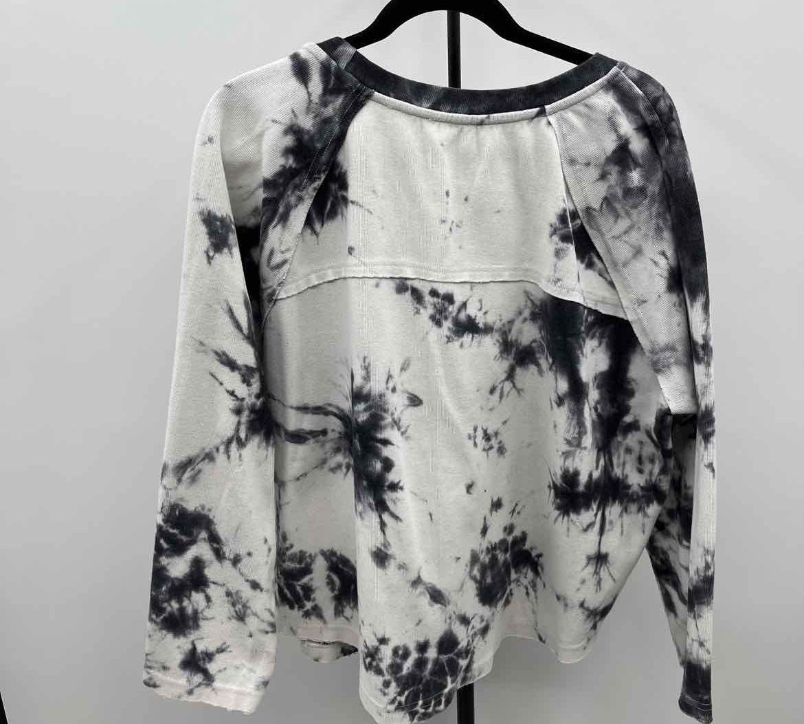 Umgee Women's Size L Black Tie Dye Long Sleeve Shirt