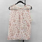 Liz Claiborne Women's Size XXL White Leaf Sleeveless Shirt