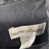 Drapers & Damons Women's Size 2X Black Lace Long Sleeve Shirt