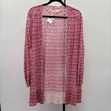Loft Women's Size M Red Floral Cardigan