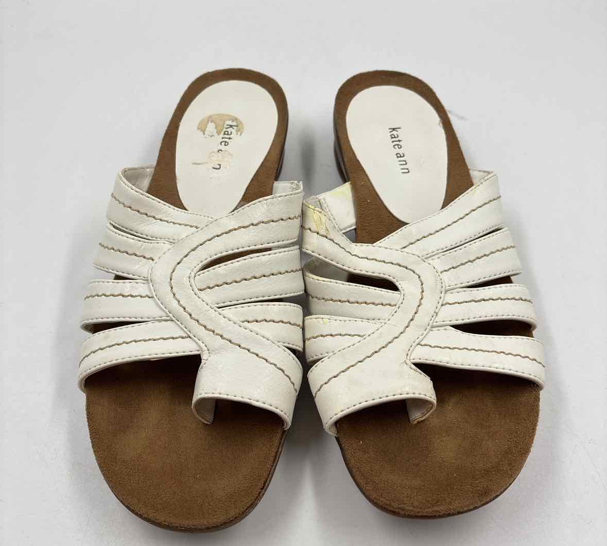 Kate Ann Women's Shoe Size 8.5 White Solid Sandals