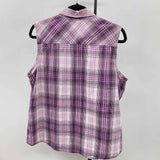 Cabela's Women's Size XL Purple Plaid Sleeveless Shirt