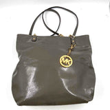 MICHAEL KORS Gray Glossy Leather JET SET Double-Handled Tote Bag Purse