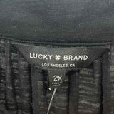 Lucky Brand Women's Size 2X Black Floral Long Sleeve Shirt