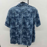 Dakota Grizzley Men's Size XL Blue Cotton Leaf Short Sleeve Shirt