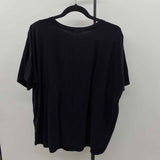 Eileen Fisher Women's Size L Black Solid Short Sleeve Shirt
