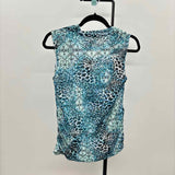 Dana Buchman Women's Size M Blue Animal Print Sleeveless Shirt