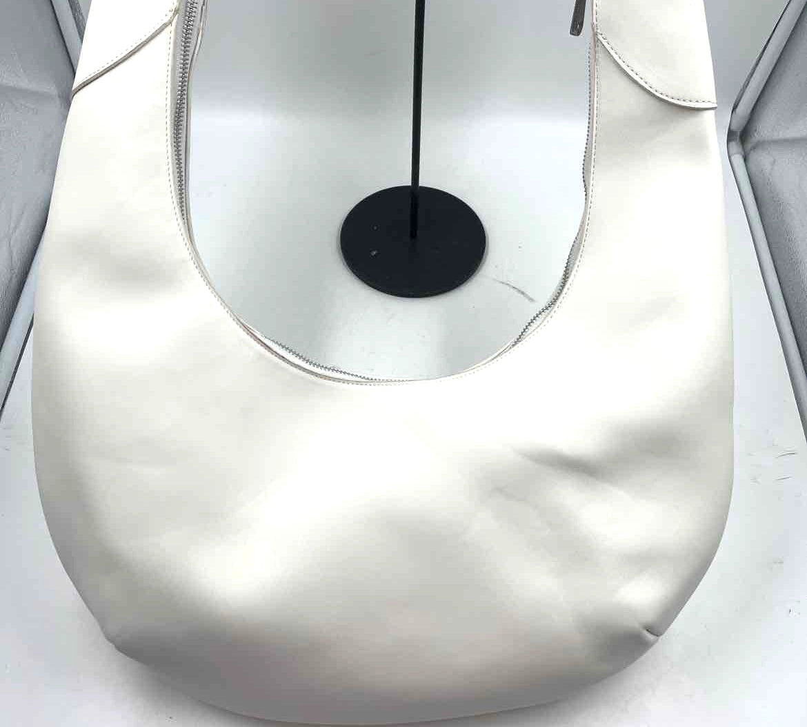 FRENCH CONNECTION White Vegan Leather LAYLA Half Moon Hobo Bag Purse