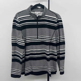 Talbots Women's Size L Black Stripe Long Sleeve Shirt