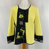 Jaskar Women's Size M Yellow Abstract Cardigan