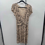Leifnotes Women's Size 14 Beige Hot Balloon Print Dress
