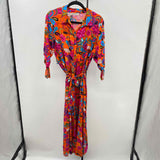 CEYLIN Women's Size 16 Orange Floral Dress