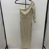 Lulus Women's Size 6 Ivory Sequins Gown/Evening Wear