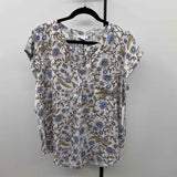 Liz Claiborne Women's Size XL White Floral Short Sleeve Shirt