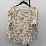 Chaps Women's Size M Ivory Floral Long Sleeve Shirt