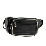 WILSON's LEATHER Black Leather Belt Bag Purse
