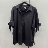 Chico's Women's Size XL Black Solid Short Sleeve Shirt