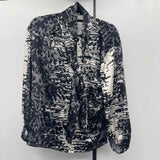 Grey by Jan Shutan Guy Women's Size M Black Abstract Long Sleeve Shirt