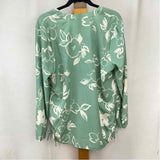 d & co Women's Size M Mint Floral Long Sleeve Shirt