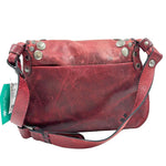 BAck PATRICIA NASH Distressed Red Leather LUCIANA MEDALLION Saddle Bag Crossbody Purse