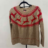 Vince Camuto Women's Size S Brown Reindeer Sweater