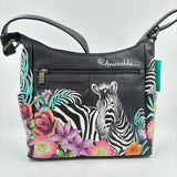 Anuschka Women's Black Luxe zebra Purse