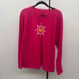 Life Is Good Women's Size XL Fuschia Compass Long Sleeve Shirt