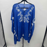 Debbie Katz Women's Size L Royal Blue Embroidered Coverup