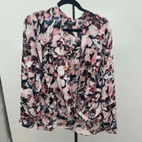 Nine West Women's Size L Pink Floral Long Sleeve Shirt