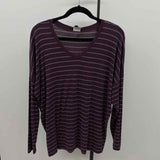 CABI Women's Size M Purple Stripe Long Sleeve Shirt