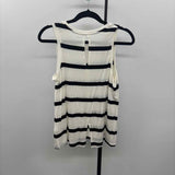 Halogen Women's Size S White Stripe Sleeveless Shirt