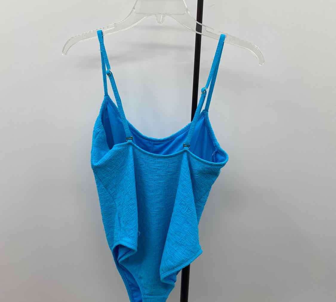 Shade & Shore Women's Size M Turquoise Textured Swimsuit - 1 Piece