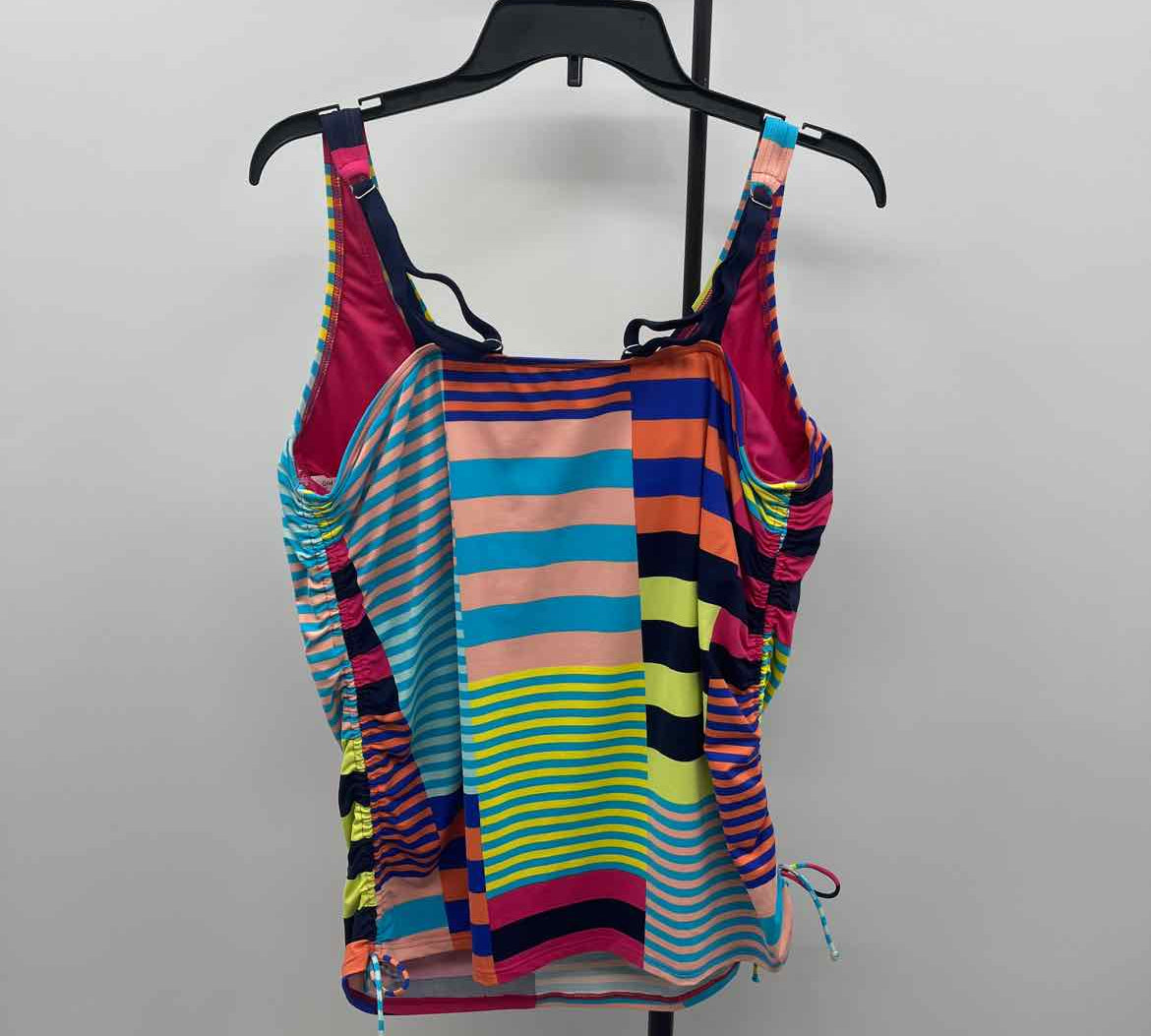 Lands End Women's Size 16 Multi-Color lines Swimsuit - Separate