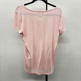 White House Black Market Women's Size M Pink Solid Short Sleeve Shirt