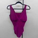 Aqua Green Women's Size 18 Magenta Solid Swimsuit - 1 Piece