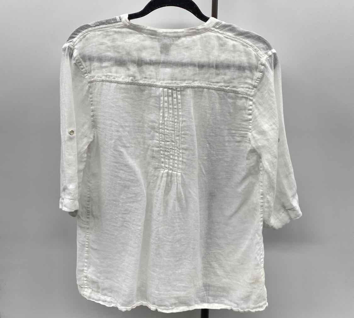 Tommy Bahama Women's Size S White Textured Long Sleeve Shirt