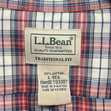 LL Bean Men's Size L Red Plaid Long Sleeve Shirt
